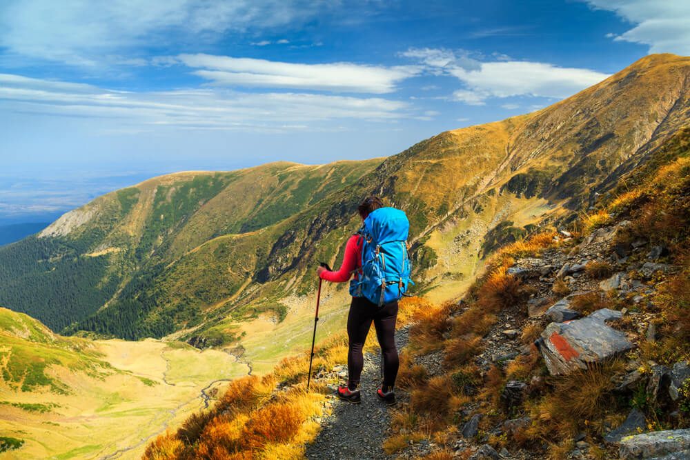 Hiker în Munţii Făgăraș