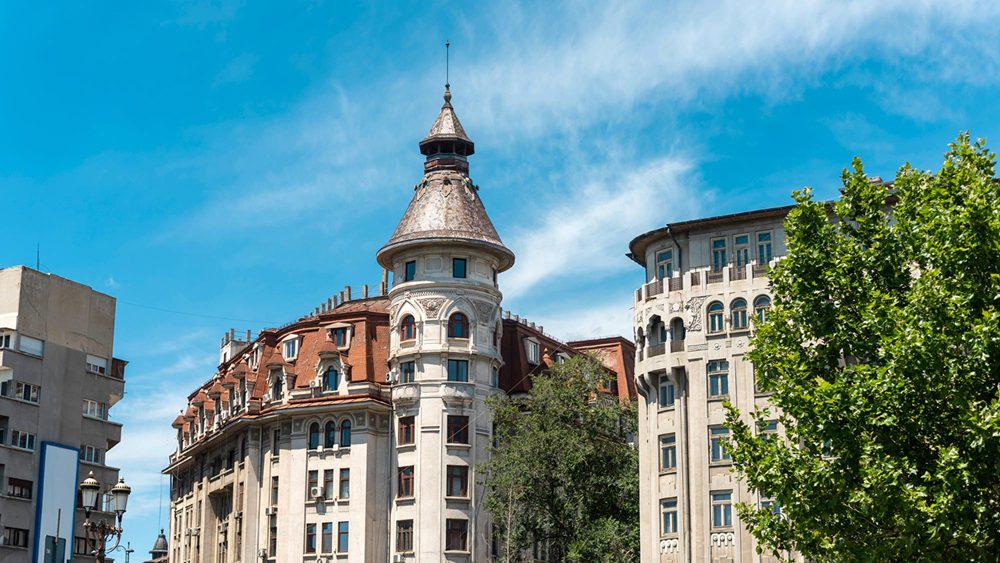 Wunderschöne Architektur in der Altstadt von Bukarest, Rumänien -&nbsp; Bulandra Theatergebäude