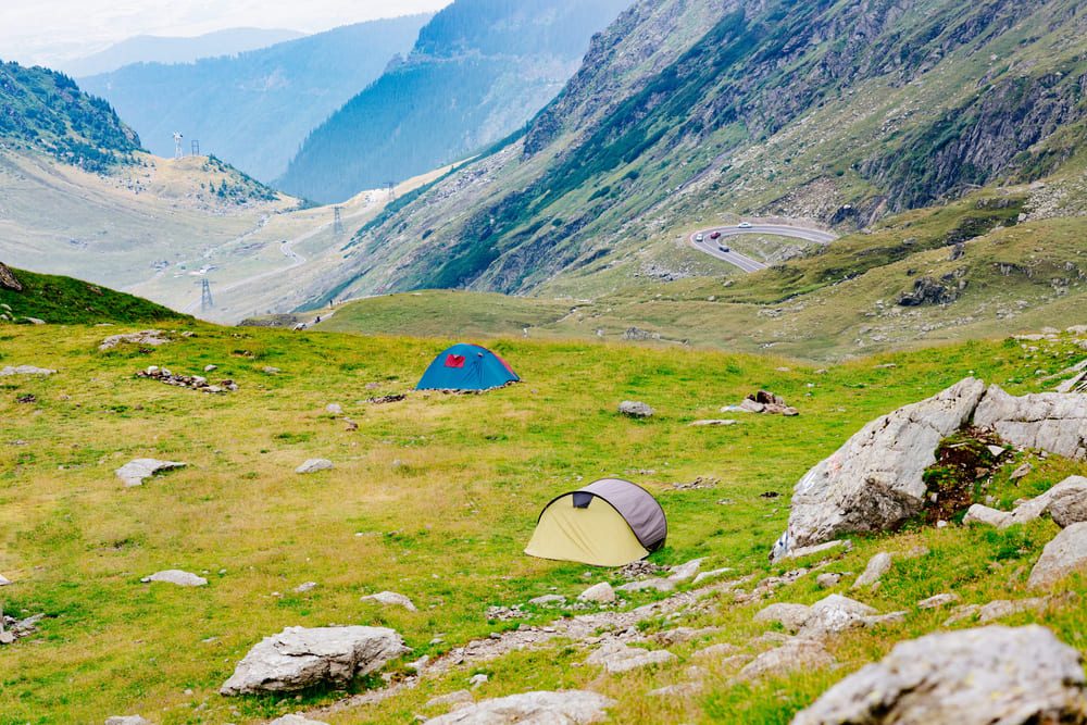 Zonă de camping pe Transfăgărășan